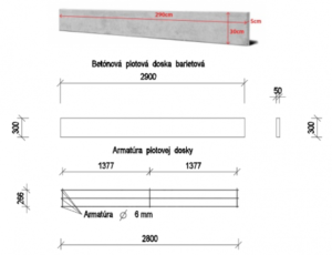 Plotová doska bariérová 30 x 290